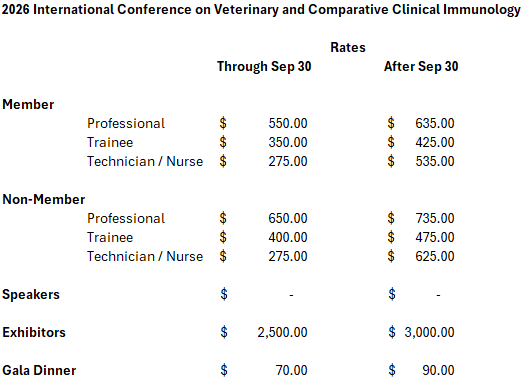 VCCIS Conference Rates 2026